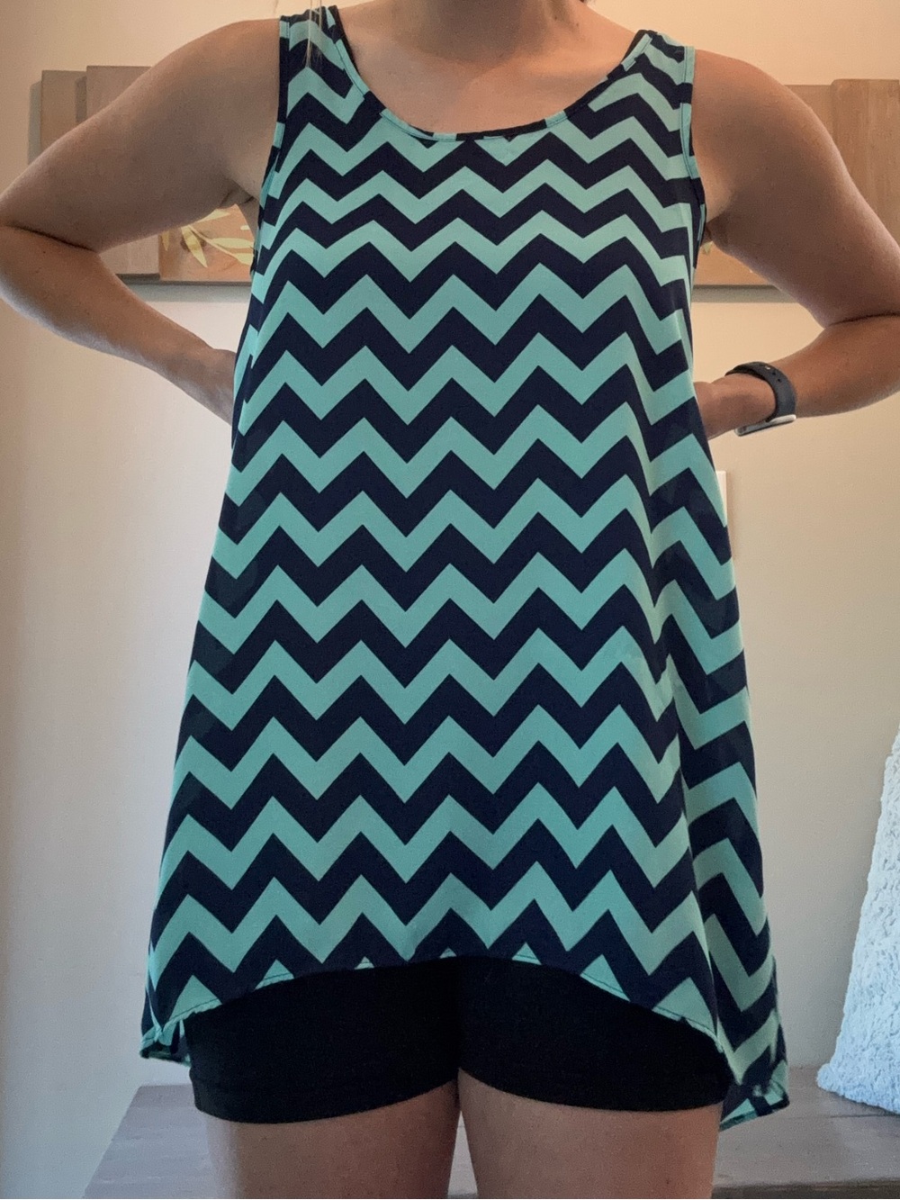 Pink Republic Mint & Black Chevron Tank Top